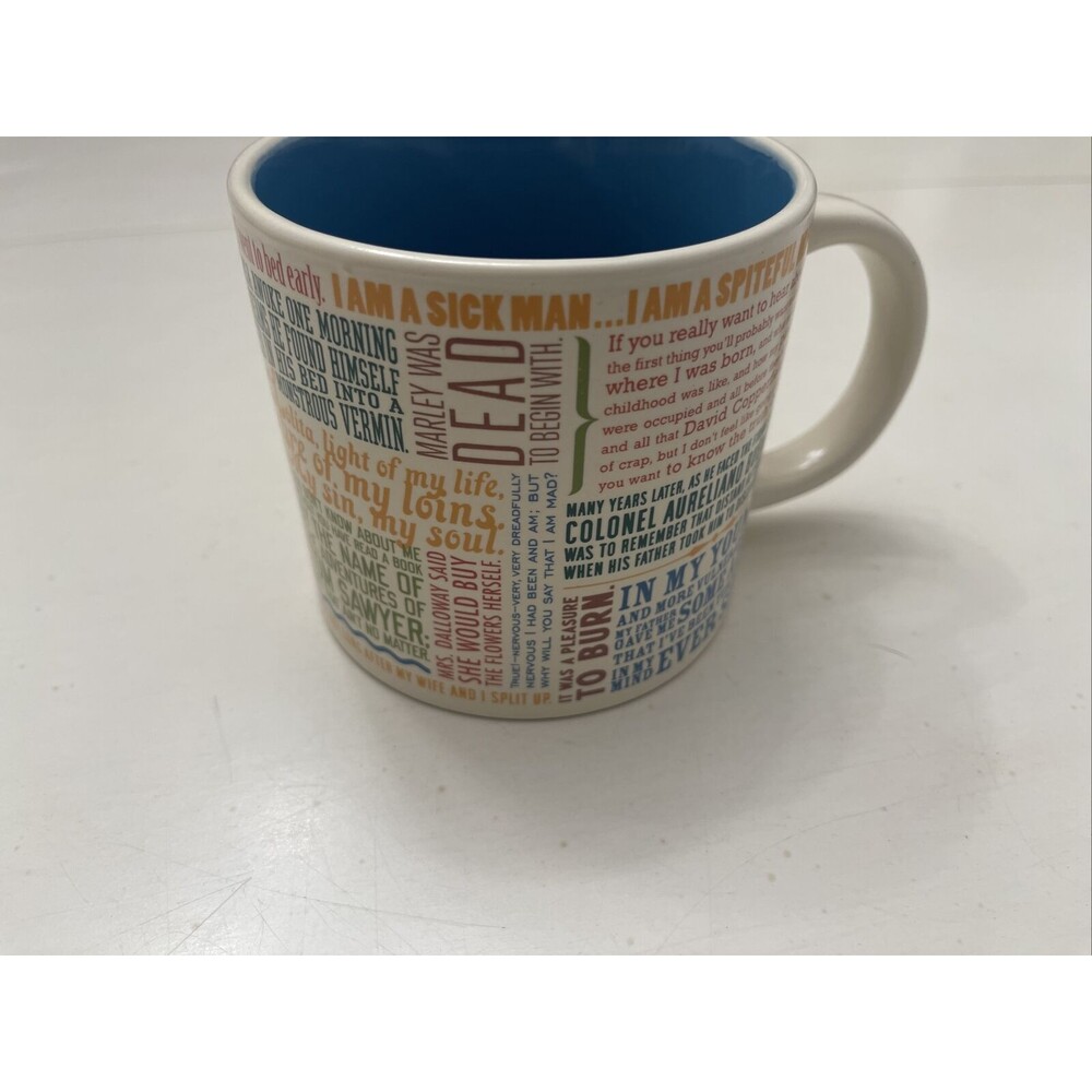 The Unemployed Philosophers Guild GREAT LITERARY OPENINGS Ceramic  Mug 16 Oz EUC